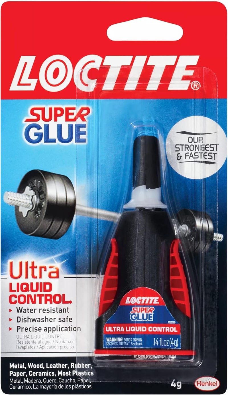 Loctite Super Glue Ultra Liquid Control, 4 Gram Squeeze Bottle, 6 Pack - Clear Superglue for Plastic, Wood, Metal, Crafts, & Repair - Image 1