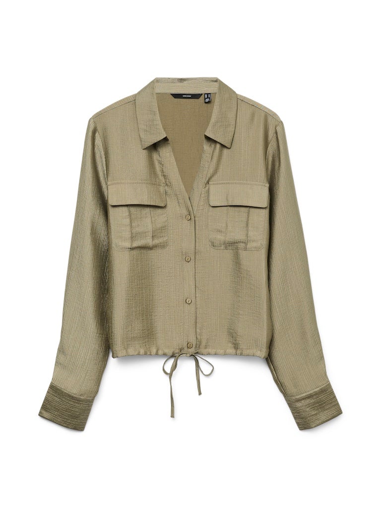 VERO MODA قميص VMTOMA بأكمام طويلة مع ربطة عنق من قماش WVN - Image 1