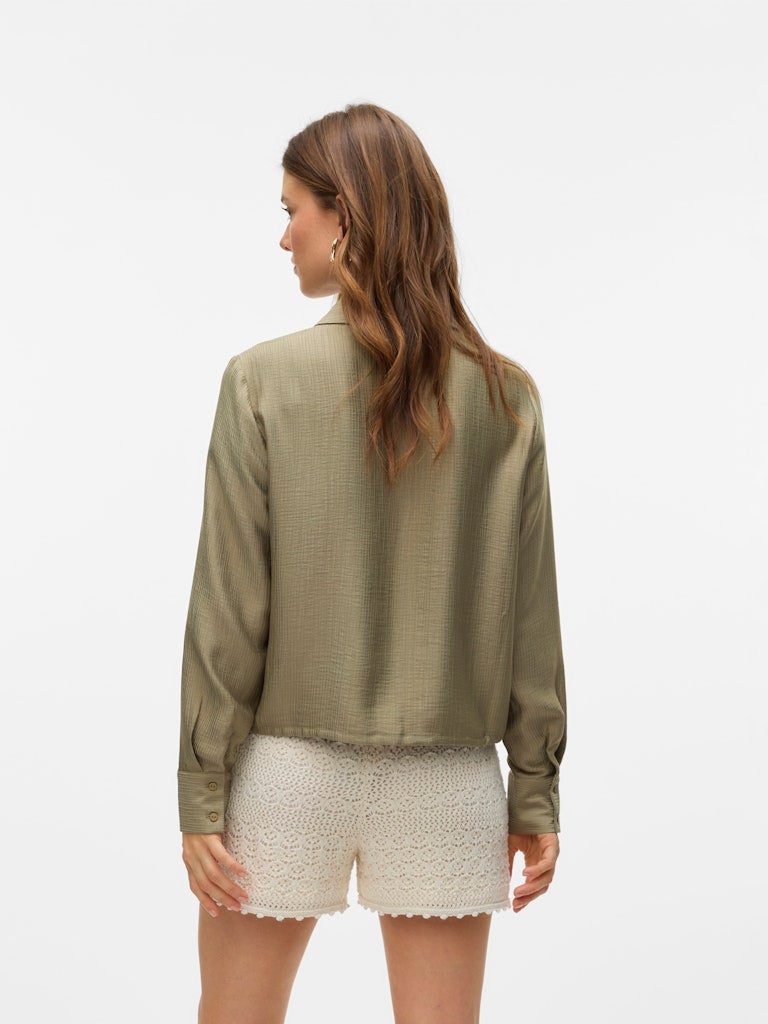 VERO MODA قميص VMTOMA بأكمام طويلة مع ربطة عنق من قماش WVN - Image 3
