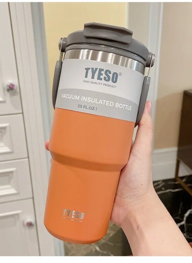 TYESO Stainless Steel Double-layer Coffee Cup Cold And Hot Car Mug Vacuum Flask Travel Thermos Bottle Portable Car Water Bottle - Image 1