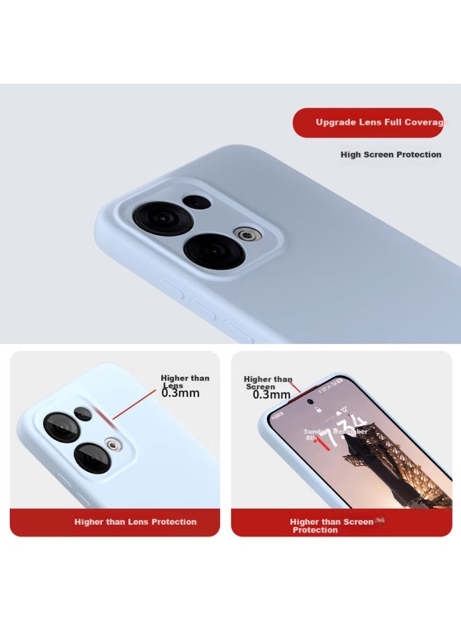 Shangsu Shang Su Silicone Phone Case For Oppo Reno 13, Full Protection Liquid Silicone Soft Shell Anti-Drop Case For Oppo Reno 13, Simple And Elegant Solid Color Case For Men And Women, Antique White - Image 2