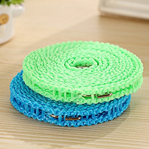 SpiderJuice SpiderJuice 5 Meter Clothesline Creative Useful Durable High Quality Nylon Non Slip Laundry Lingerie Underwear Camping Travelling Indoor Outdoor Clothes Drying Rope Line with Metal Hooks - Image 3