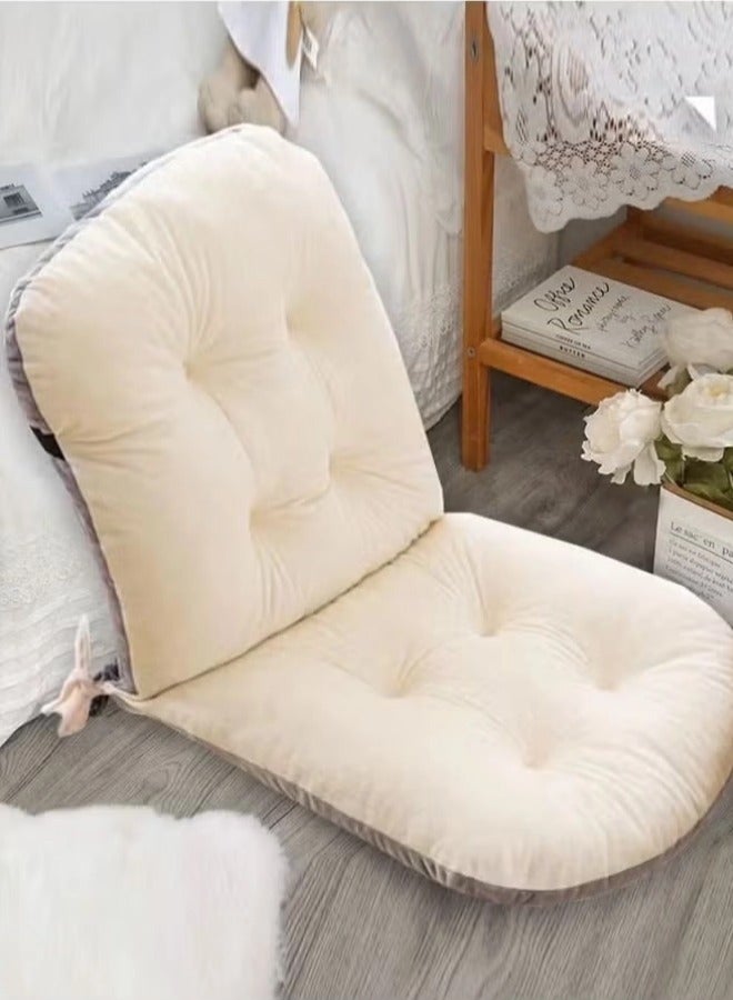 Chair Seat Cushion, Office Chair Seat Cushion, Integrated Recliner With Fixing Band, High-Quality Plush Pp Cotton, Comfortable and Soft Seat Cushion, Non-slip Backrest Seat Cushion, Rocking Chair Cushion Cotton Back Support (Beige) - Image 4