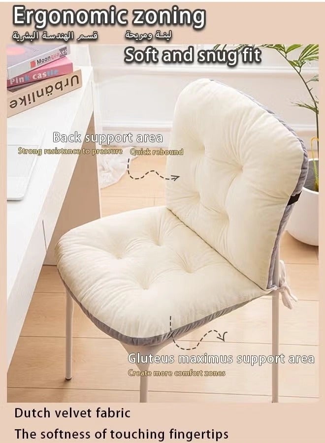 Chair Seat Cushion, Office Chair Seat Cushion, Integrated Recliner With Fixing Band, High-Quality Plush Pp Cotton, Comfortable and Soft Seat Cushion, Non-slip Backrest Seat Cushion, Rocking Chair Cushion Cotton Back Support (Beige) - Image 3