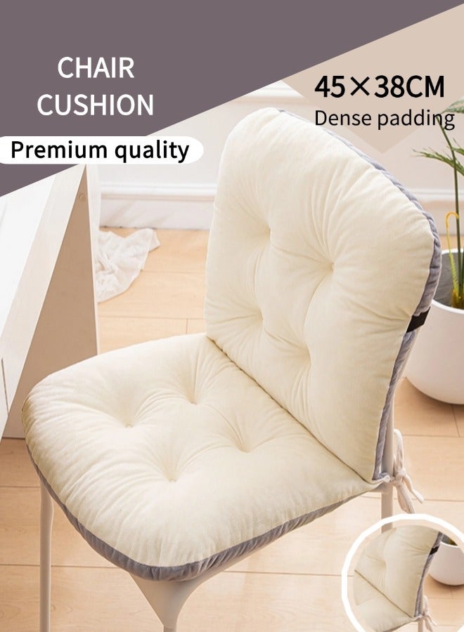 Chair Seat Cushion, Office Chair Seat Cushion, Integrated Recliner With Fixing Band, High-Quality Plush Pp Cotton, Comfortable and Soft Seat Cushion, Non-slip Backrest Seat Cushion, Rocking Chair Cushion Cotton Back Support (Beige) - Image 1