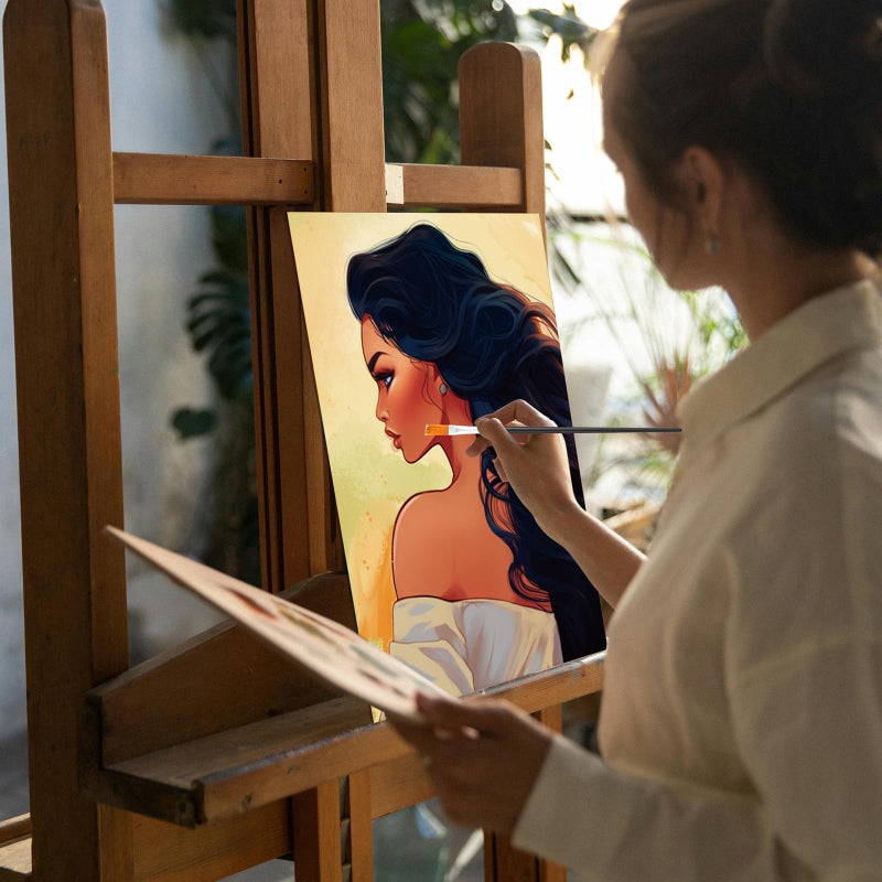 Cholemy 36 Pcs Paint and Sip Kit for Adults 8''x10'' Pre Drawn Canvas for Painting DIY Afro Acrylic Painting Kit Wood Easel Brushes Date Night Bulk for Easter Party Gifts(Fashion Women) - Image 5