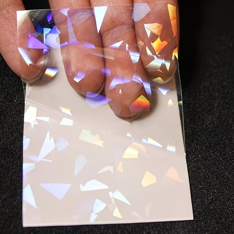 50 Sheets Self Adhesive Laminating Film Shattered Glass 2.9x4.1 Inch Holographic Clear Waterproof for Projects and Stickers - Image 5