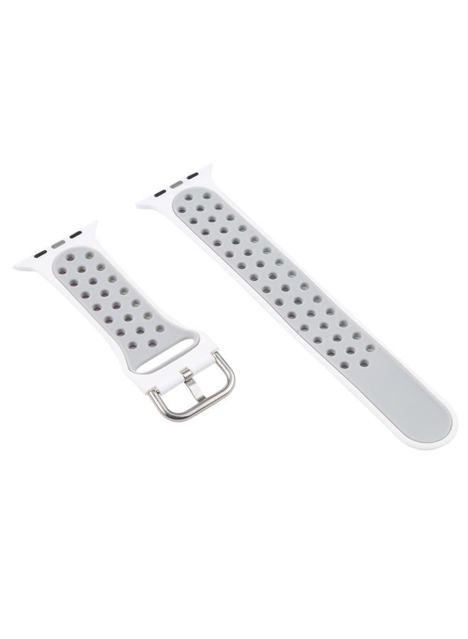 erorex Silicone Watch Band + Protective Case With Screen Protector Set For Apple Watch Series 6 & Se & 5 & 4 44Mm(White Colorful) - Image 3