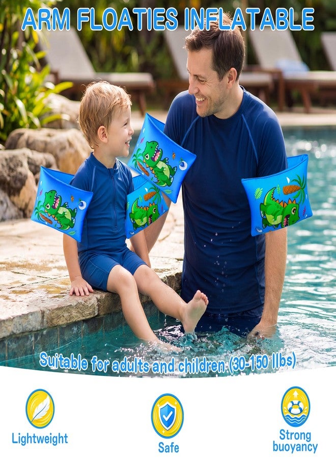 Parentswell 2 Pack Arm Floaties for Kids, Soft Fabric-Covered Water Wings, Inflatable Pool Floats Arm Bands Swim Floaties for Toddlers, Blow up Swimming Rings for Boys Girls 6-12 Years - Image 3