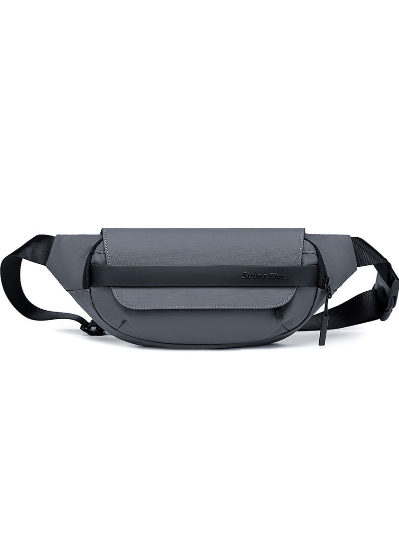 SUPER 5 FYB00739 Grey Super Five FYB00739 Multi-Functional Waist Bag | Sleek Cross-Body Sling Bag | Durable & Water-Resistant Fanny Pack for Travel, Sport, and Daily Use - Image 1