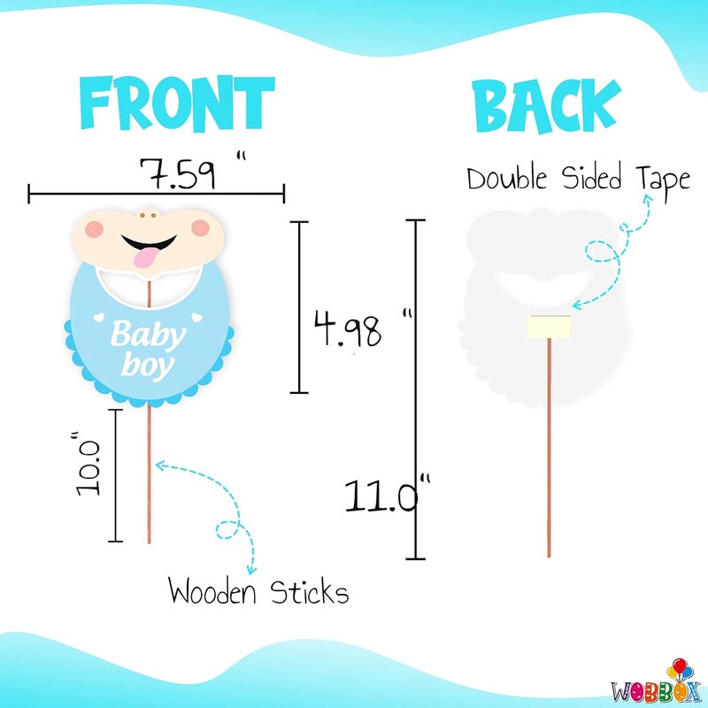 Wobbox Baby Shower Decoration Items| Baby Shower Ceremony Photo Booth Props for Photoshoot, Daddy to Be Badge & Mom to Be Sash with Milestone Card, Godh Bharai Ceremony Decoration Kit-(FP781) - Image 4