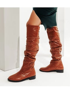 LIFESTYLISH Women Leather Long Boots Tie Back M-70 - Havan 