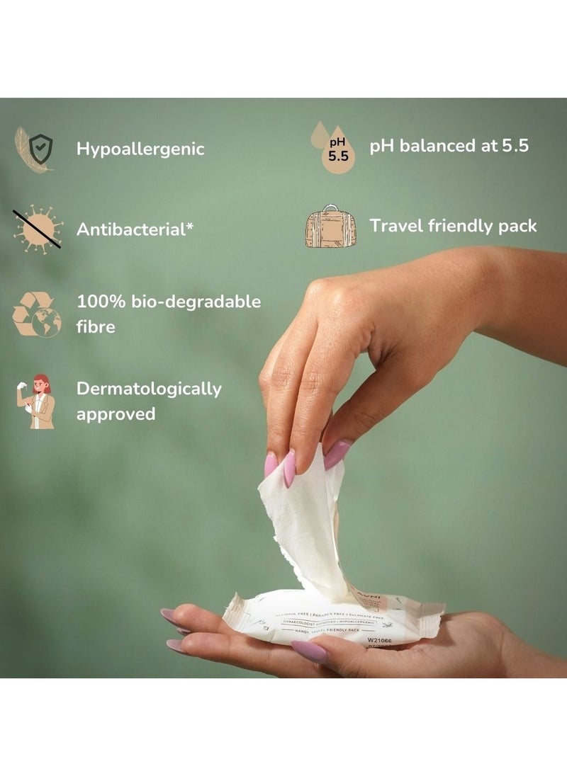 TAHARA Intimate Musk wipes With Aloe Vera Extract pack contains 20 Pieces wet scented Feminine Wipes 4g  - Image 2