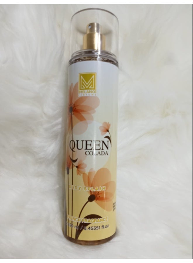 كوين معطر الجسم بادي سبلاش كوين كولادا الفاخر من علامة ميليان في عبوة مائتين وخمسين مل بتركيبة عطرية ساحرة ومنعشة تدوم طويلاً لتمنحكِ إحساساً ملكياً بالنظافة والأنوثة ولمسة من الترطيب اللطيف على البشرة في كل رشة - Image 2