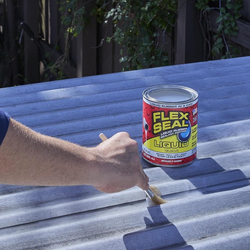 Flex Seal مانع تسرب مطاطي، مقاوم للماء، مرن، قابل للتنفس، ومقاوم للأشعة فوق البنفسجية، إصلاح الأسطح، القبو، المركبات الترفيهية، المخيمات، المقطورات، البحرية، EPDM، البناء، شفاف، 16 أونصة - Image 4