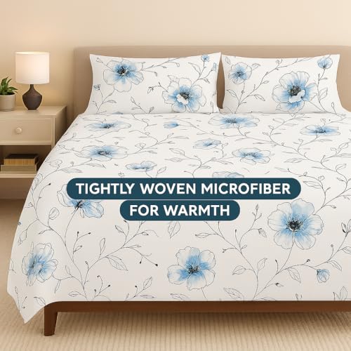 Cottington Lane King Size Microfiber Bedsheet Set – Winter Forest Print | 1 Bedsheet (108x108 Inch) + 2 Pillow Covers | Soft, Wrinkle-Free & Fade Resistant - Image 3