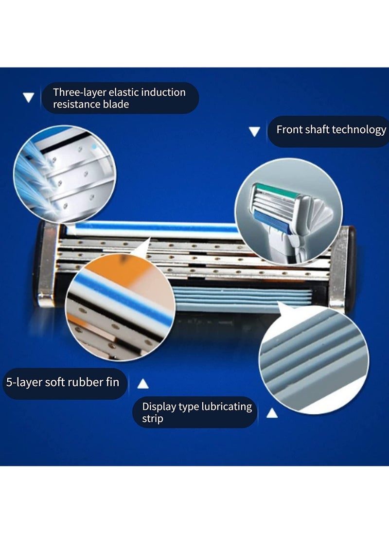 Kinmed - Razor Blades for Men, 3-edge razor blades,Refills,Manual Razors Precision Cut Stainless Steel Blades with Dual Lubrication, Lubrastrip for a More Comfortable Shave - Image 1