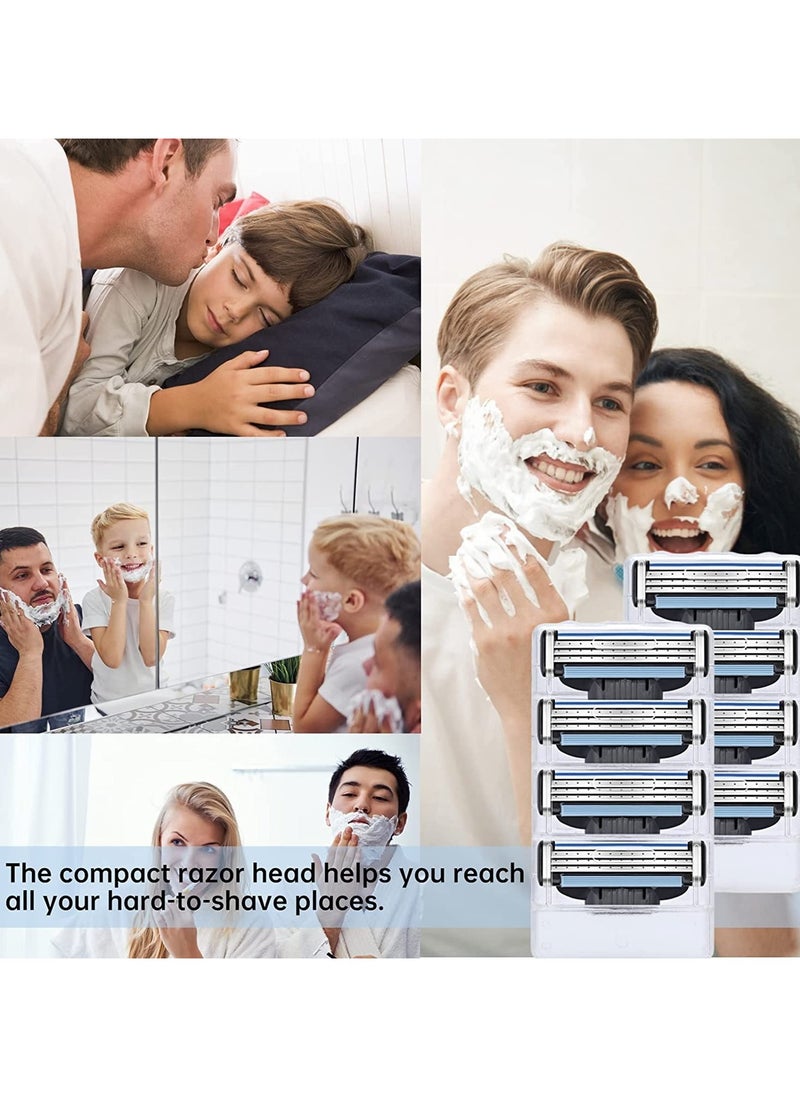 Kinmed - Razor Blades for Men, 3-edge razor blades,Refills,Manual Razors Precision Cut Stainless Steel Blades with Dual Lubrication, Lubrastrip for a More Comfortable Shave - Image 1