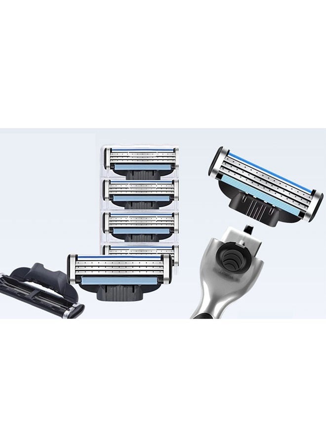 Kinmed - Razor Blades for Men, 3-edge razor blades,Refills,Manual Razors Precision Cut Stainless Steel Blades with Dual Lubrication, Lubrastrip for a More Comfortable Shave - Image 1