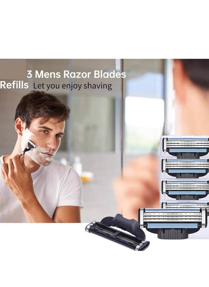 Kinmed - Razor Blades for Men, 3-edge razor blades,Refills,Manual Razors Precision Cut Stainless Steel Blades with Dual Lubrication, Lubrastrip for a More Comfortable Shave - Image 1
