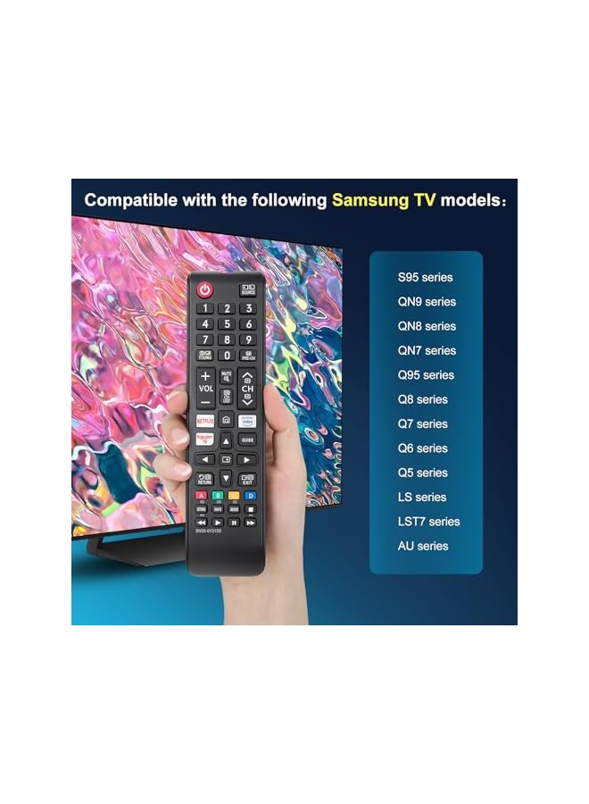 The Bros For Samsung Smart TV Remote Control, Universal Replacement for All Samsung LED QLED SUHD UHD HDR LCD Frame Curved Solar HDTV 3D 4K 8K Smart TVs - Image 3