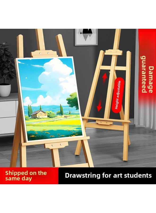 Easel Art Student Special Sketch Drawing Board Stand Display Stand Foldable 4k Children Portable Sketch Wooden Oil-Color:1.75m Walnut Color Easel [imported Yellow Pine]