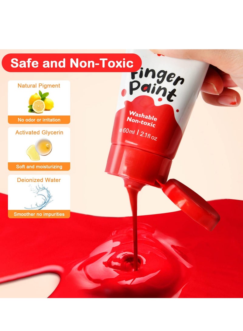Finger Paints For Toddlers Non Toxic Washable Finger Paint Set For Kids Art Supplies For Kids My First Fingerpaint Kit Washable Paint For Kids Diy Crafts Painting (8 Color) - Image 3