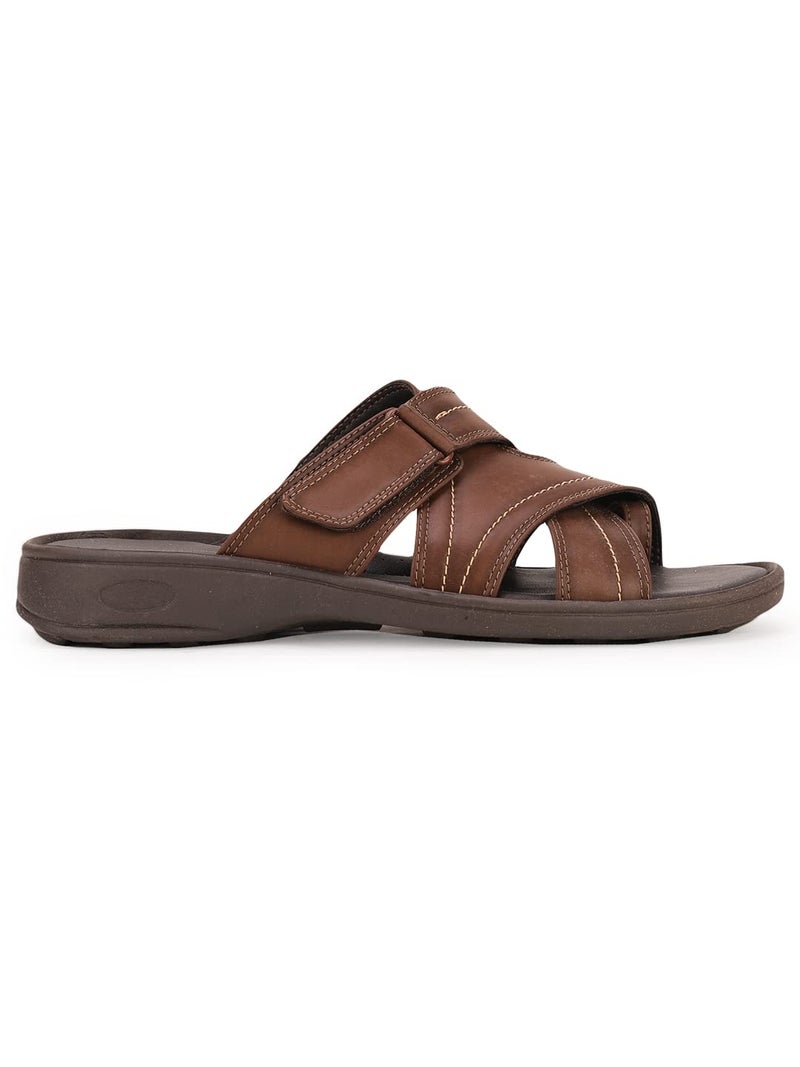 Bata Dobby Mule Men's Brown Sandals - 8 UK (8714643) - Image 2