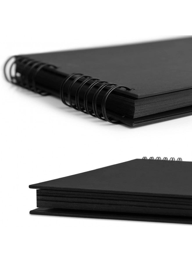 INNOCHEER Photo Album Scrapbook - Photo Album Self Adhesive 80 Black Pages, Large Photo Album Scrap Book Wedding Guest Book for DIY Anniversary Travel Memory Scrapbooking (Black 8X12) - Image 4