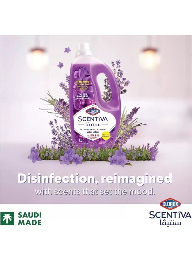 Clorox Clorox Scentiva Bleach Free Disinfectant Cleaner With Relaxing Lavender Scent Kills Bacteria- 1.5Ltr - Image 2