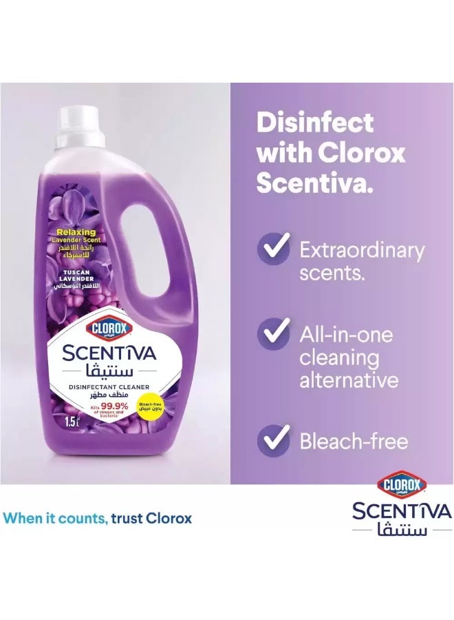 Clorox Clorox Scentiva Bleach Free Disinfectant Cleaner With Relaxing Lavender Scent Kills Bacteria- 1.5Ltr - Image 3