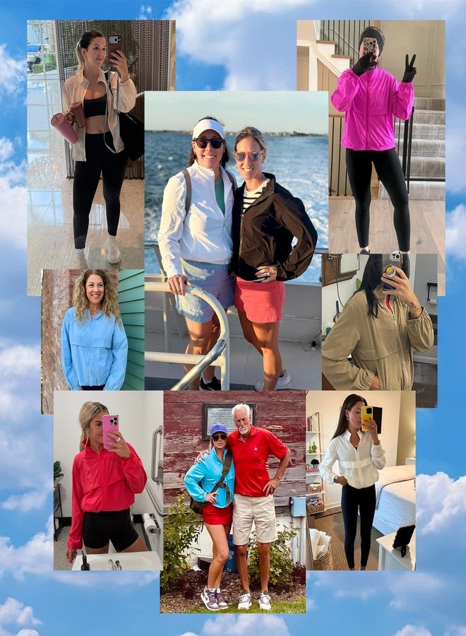 Locachy Women's Lightweight Zip Up Athletic Jacket Stand Collar Windproof Sun Protection Workout Outdoor Jacket Black M - Image 4