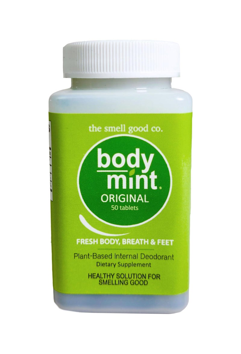 Body Mint Original Chlorophyll Deodorizing Supplement for Full Body Freshness AluminumFree PlantBased Internal Deodorant Fresh Underarms Breath Body Feet 50 tabs