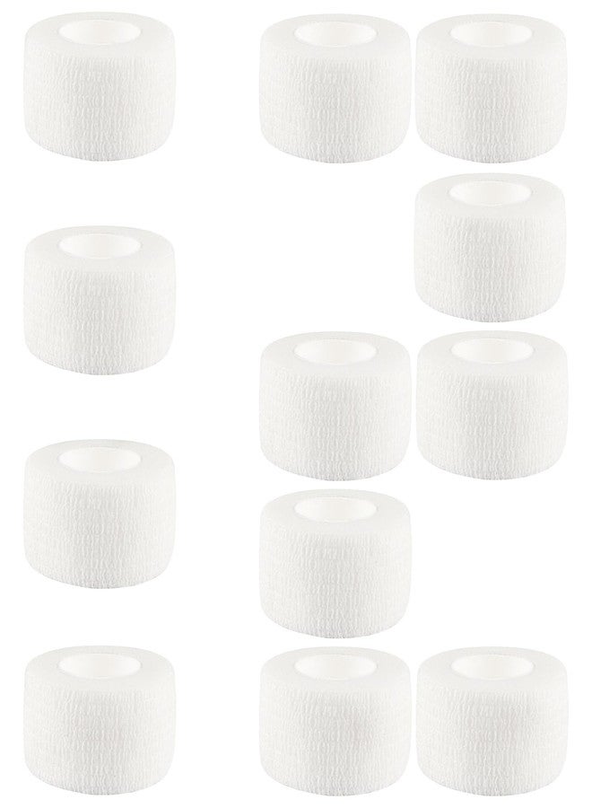 WUXTANGZ Self Adhesive Bandage Wrap, 1 Inch Medical Athletic Wrist Tape Vet Wrap, Self Adherent Cohesive Bandages Wrap, for First Aid, Wounds, Wrist, Ankle, Fingers, Toes, Pets (White, 12Pack - Image 1