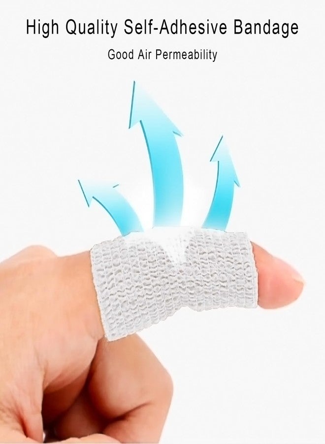 WUXTANGZ Self Adhesive Bandage Wrap, 1 Inch Medical Athletic Wrist Tape Vet Wrap, Self Adherent Cohesive Bandages Wrap, for First Aid, Wounds, Wrist, Ankle, Fingers, Toes, Pets (White, 12Pack - Image 5
