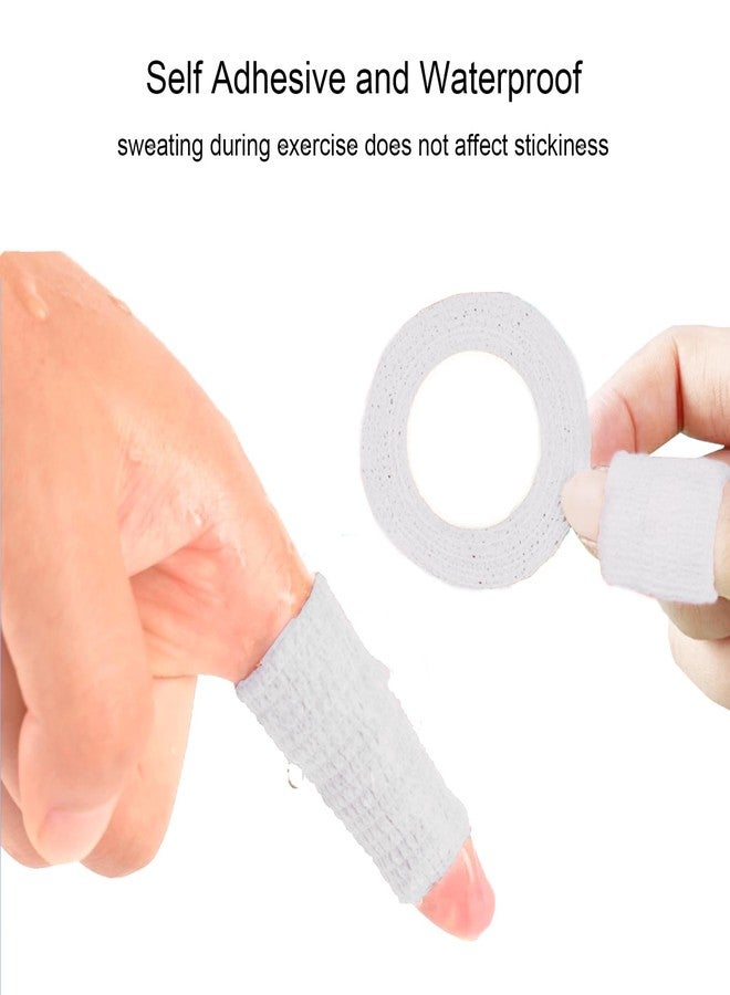 WUXTANGZ Self Adhesive Bandage Wrap, 1 Inch Medical Athletic Wrist Tape Vet Wrap, Self Adherent Cohesive Bandages Wrap, for First Aid, Wounds, Wrist, Ankle, Fingers, Toes, Pets (White, 12Pack - Image 2