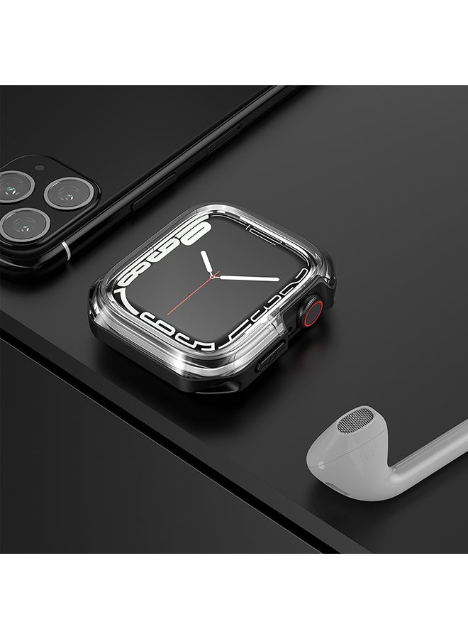 O Ozone (Pack of 2) Case Compatible with Apple Watch 10 Series 46mm, Anti-Scratch Shockproof TPU Protective Case Full Coverage Bumper Shell Case Cover - Transparent Black and Clear - Image 5