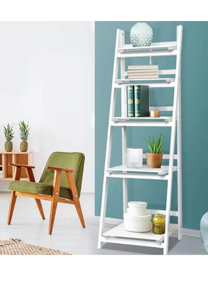 Generic 𝐅𝐅𝐃 4-Tier A-Frame Plant Shelf for Indoor & Outdoor, Multi-Tier Flower Stand for Balcony, Garden, Patio, Living Room – Space-Saving Rustic Wooden Display Rack  - Image 1