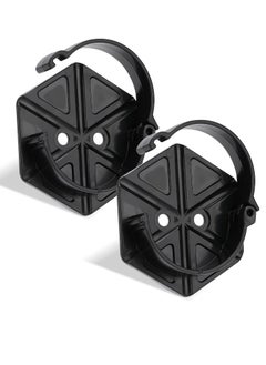 Excefore 2 Pcs Shower Curtain Rod Holder With Buckle Anti Slip No Drill Shower Rod Tension Holder Shower Rod Retainer For Wall, Black, Fits Rod End Caps Of 1.5" In Diameter  - Image 1