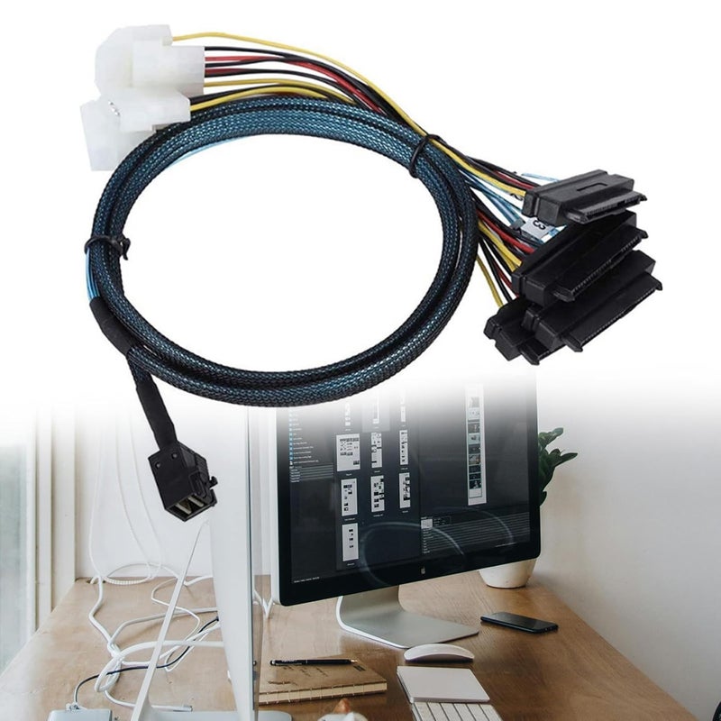 Multiple Drives Connection Cable MiniSAS SFF 8643 to Four 29Pin SFF 8482 with Big 4P Power for Professional MiniSAS Cable - Image 5