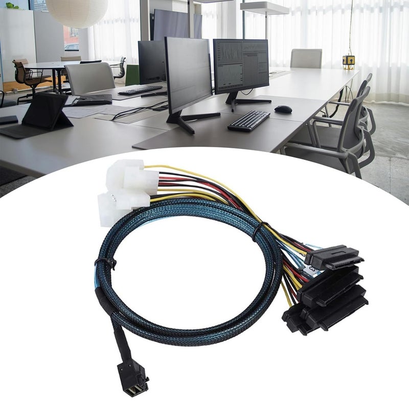 Multiple Drives Connection Cable MiniSAS SFF 8643 to Four 29Pin SFF 8482 with Big 4P Power for Professional MiniSAS Cable - Image 2