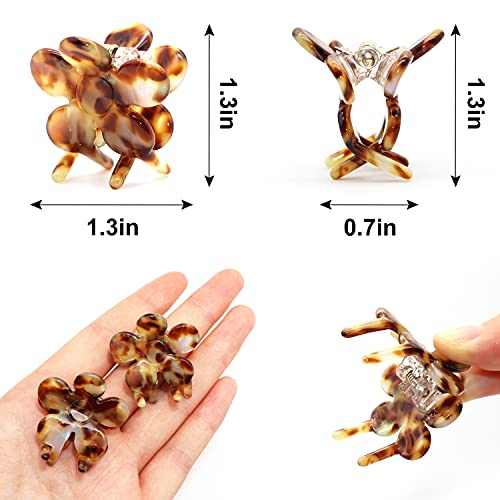 Cobahom Mini Hair Clips: 6-Pack Flower Hair Claw Clamps, 1.26 Inch Cellulose Acetate Jaw Styling Accessories for Thin Hair, Multicolor No-Slip Clamps for Women and Girls - Image 3