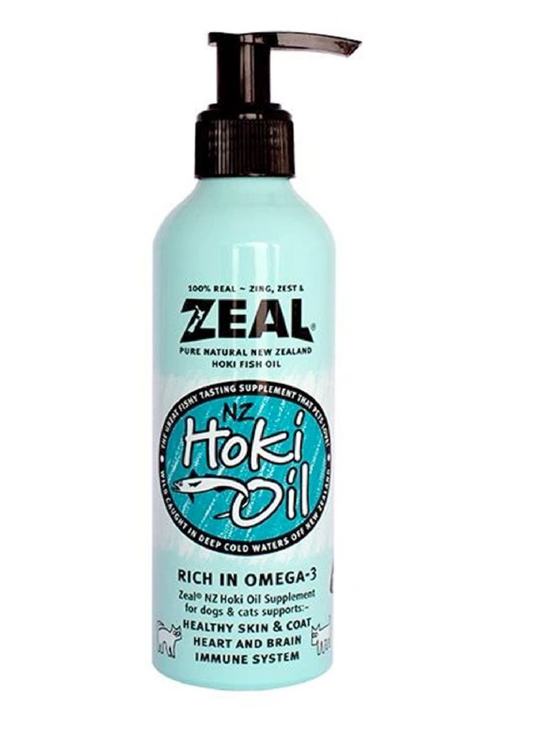 Zeal Natural Hoki Fish Oil Supplement for Cats & Dogs (225ml)