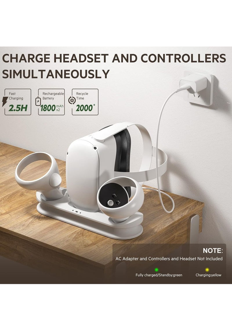 SYOSI VR Charging Dock for Oculus Quest 2/Meta Quest 2, VR Headset Charging Stand Compatible with Quest 2, Wall Mount Charging Station with LED Light,2 Rechargeable Batteries, and USB-C Charger Cable - Image 4