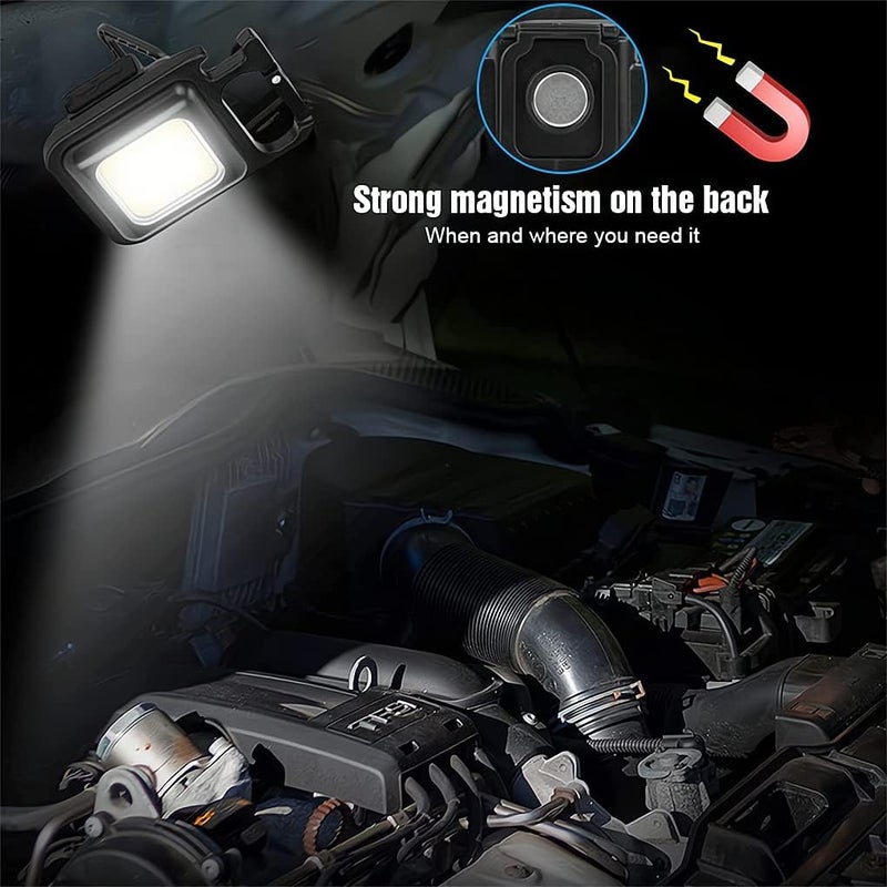 Luckam Small LED Flashlight, Rechargeable Keychain Mini Flashlight, 4 Light Modes Portable Pocket Light with Folding Bracket Bottle Opener and Magnet Base for Fishing Walking Camping Outdoor Indoor - Image 5