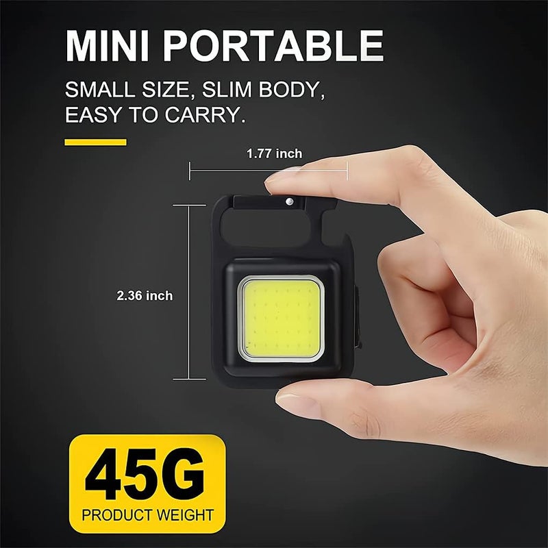 Luckam Small LED Flashlight, Rechargeable Keychain Mini Flashlight, 4 Light Modes Portable Pocket Light with Folding Bracket Bottle Opener and Magnet Base for Fishing Walking Camping Outdoor Indoor - Image 4