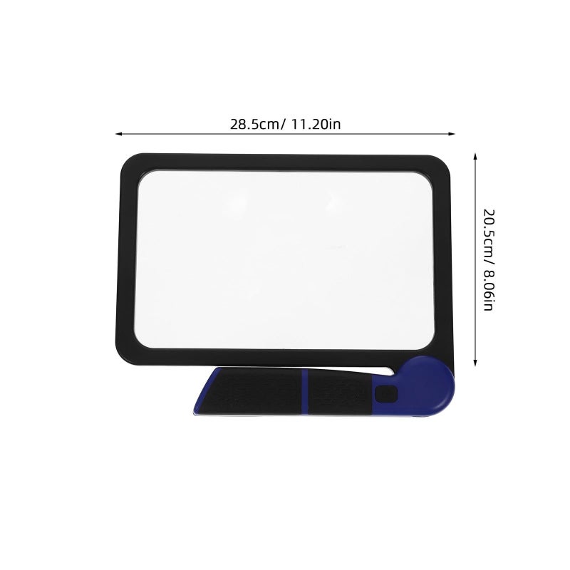 SUPVOX 48 LED Handheld Foldable Magnifier Light Large Page Tool Reading Assistance Seniors Low Vision Black - Image 3