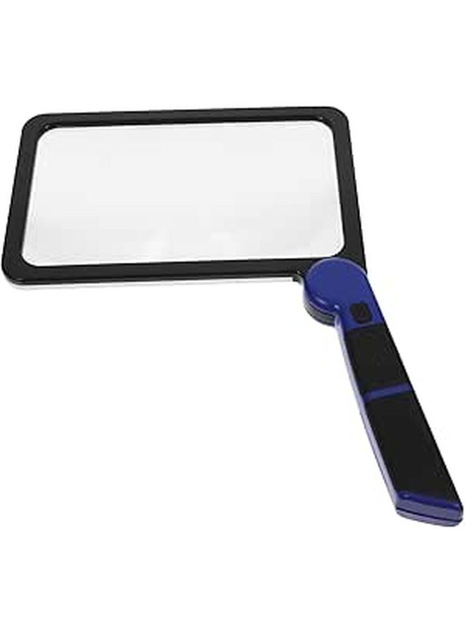 SUPVOX 48 LED Handheld Foldable Magnifier Light Large Page Tool Reading Assistance Seniors Low Vision Black - Image 1