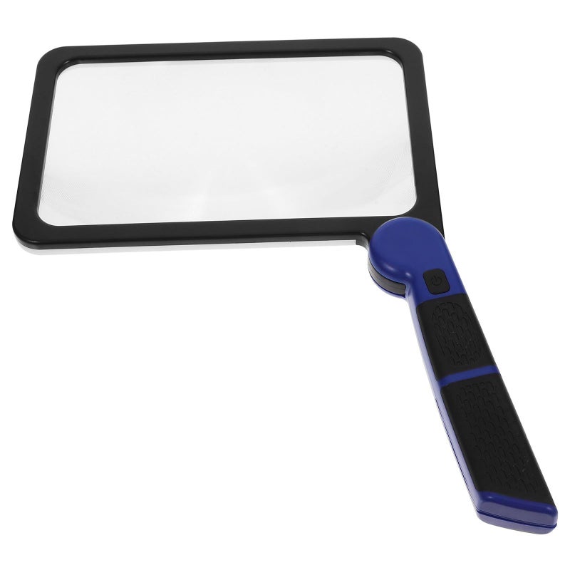 SUPVOX 48 LED Handheld Foldable Magnifier Light Large Page Tool Reading Assistance Seniors Low Vision Black - Image 2