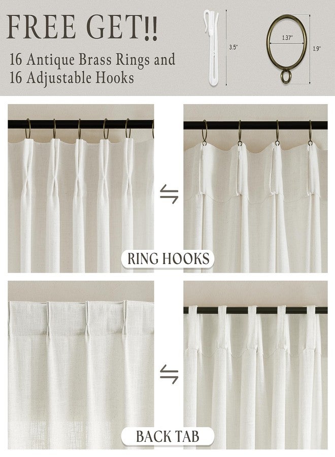 TWODRAPES Pinch Pleated 90 Inch Linen Curtains 2 Panels Set for Living Room Pinch Pleat Drapes Track System Memory Trained Light Filtering Semi Sheer Curtain 90 Inches Long for Dining Bedroom Office W50xL90 - Image 5